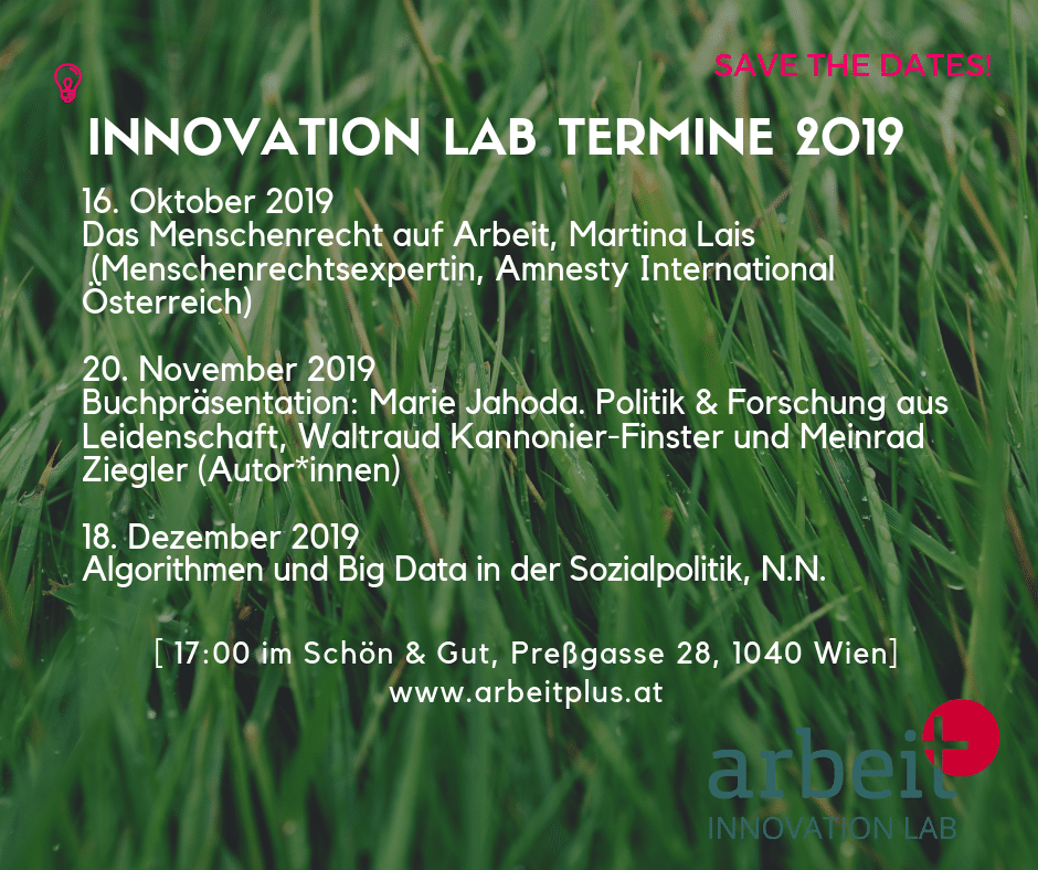 Termine Innovation Labs Herbst / Winter 2019